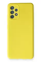 Newface Samsung Galaxy A32 Kılıf Nano İçi Kadife Silikon - Sarı