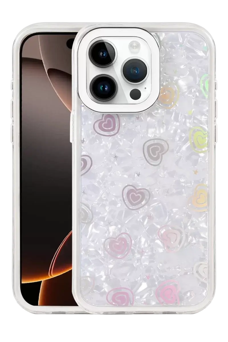 Newface Apple İphone 16 Pro Max Lumi Desenli Kapak - Beyaz