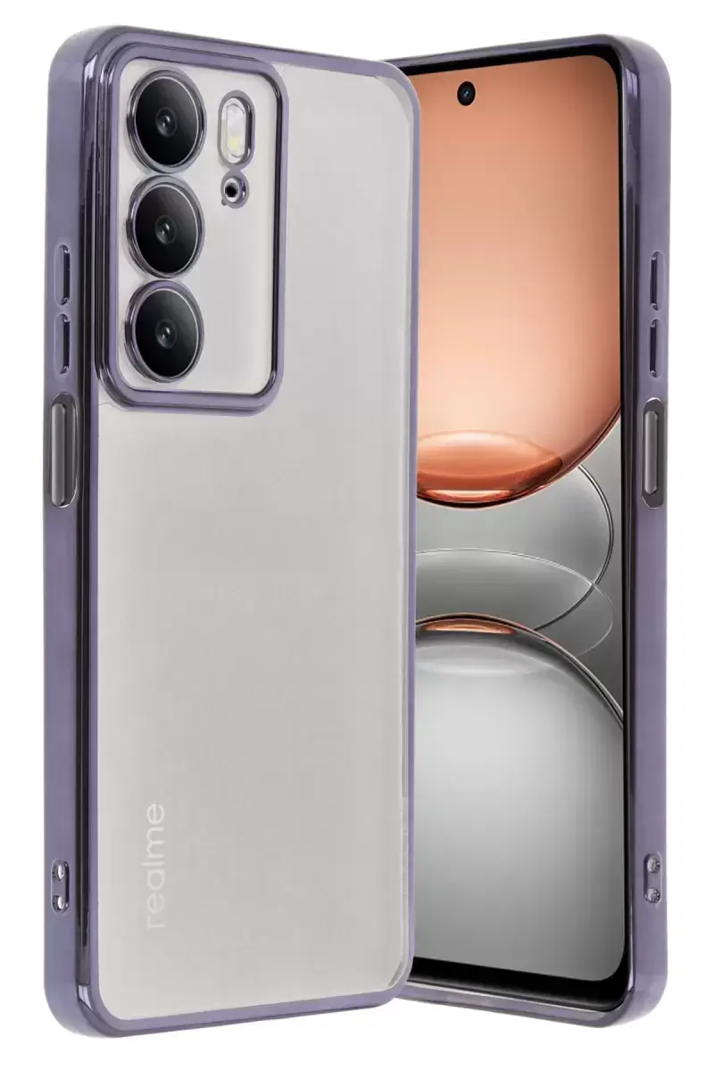 Newface Realme C75 4g Kılıf Razer Lensli Silikon - Mor