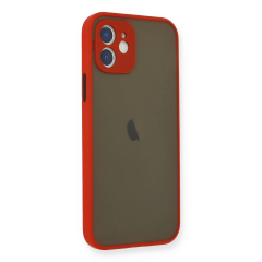 İphone 12 Mini Kılıf Montreal Silikon Kapak - Kırmızı