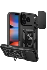 Newface Apple İphone 17 Pro Pars Lens Yüzüklü Silikon - Siyah