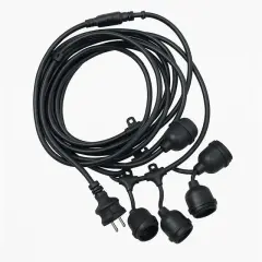 Ledx Kb00001 5'li E27 Duy Sıralı 5 Metre Lamba Kablosu (5 Adet Duy İçerir)