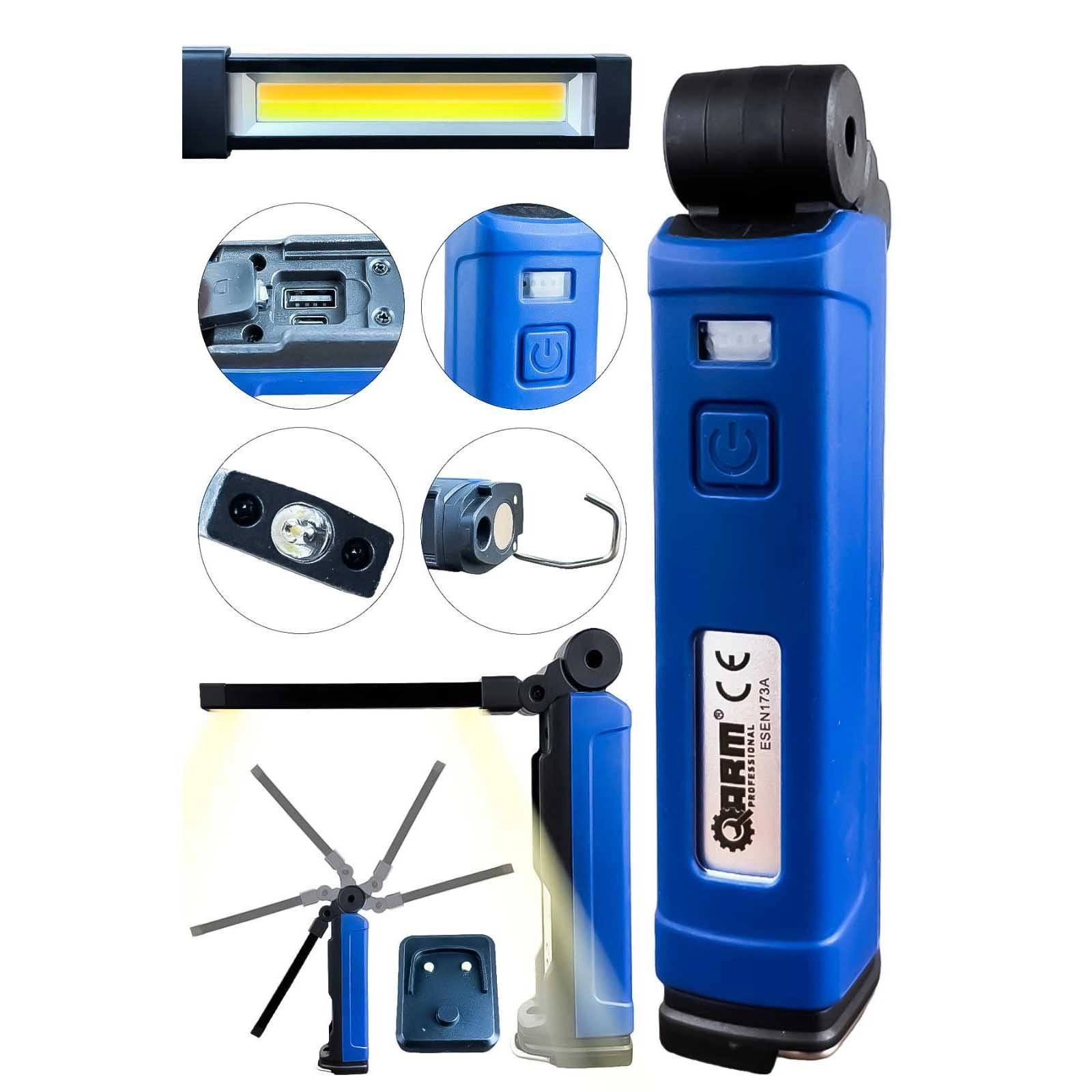 Arm Esen173-a 1000 Lümen Mıknatıslı Döner Başlıklı Powerbank Şarjlı Tamirci Feneri