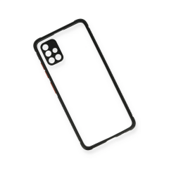 Samsung Galaxy A71 Kılıf Miami Şeffaf Silikon - Siyah