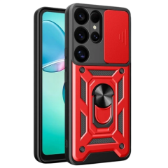 Samsung Galaxy S26 Ultra Pars Lens Yüzüklü Silikon - Kırmızı