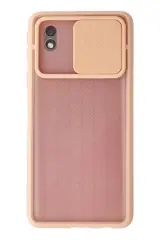 Newface Samsung Galaxy A01 Core Kılıf Palm Buzlu Kamera Sürgülü Silikon - Pembe