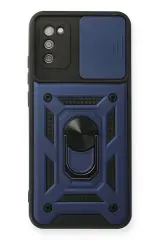 Newface Samsung Galaxy A03s Kılıf Pars Lens Yüzüklü Silikon - Lacivert