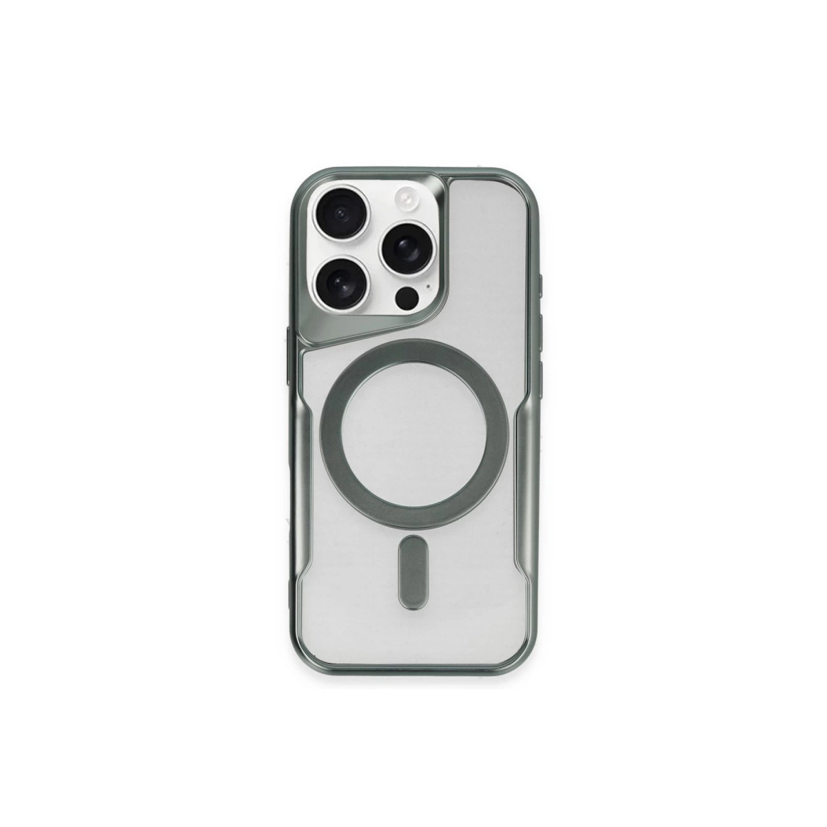 İphone 15 Pro Max Kılıf Boyi Magsafe Silikon Kapak - Yeşil