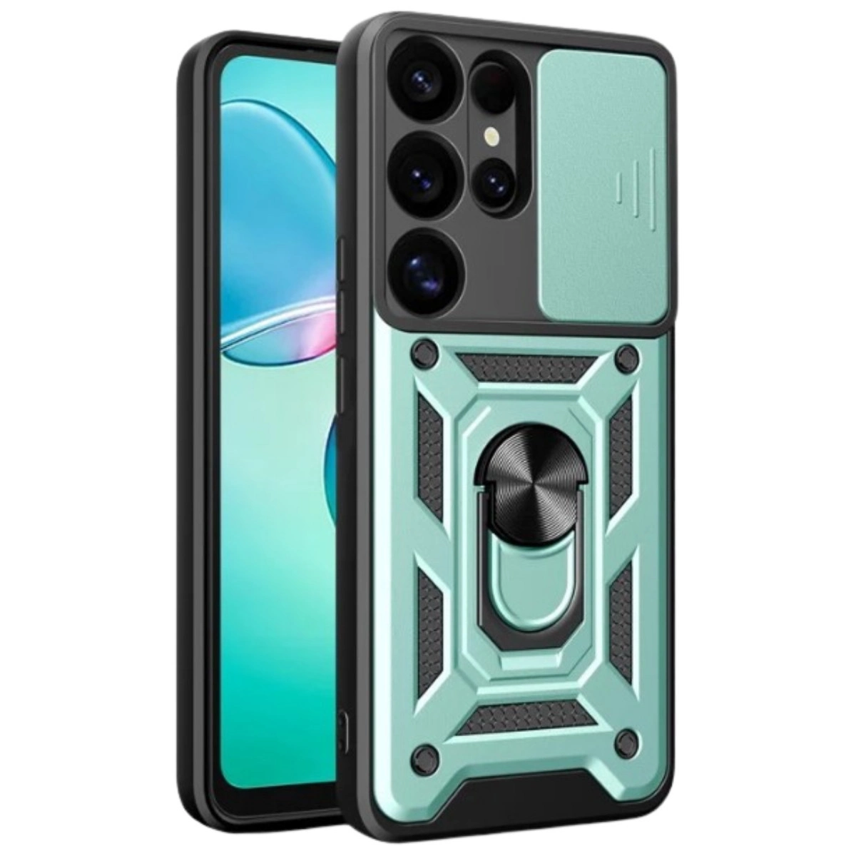 Samsung Galaxy S26 Ultra Pars Lens Yüzüklü Silikon - Yeşil