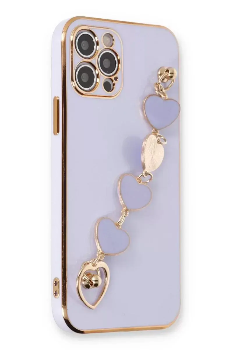 Newface İphone 12 Pro Max Kılıf Esila Silikon - Lila
