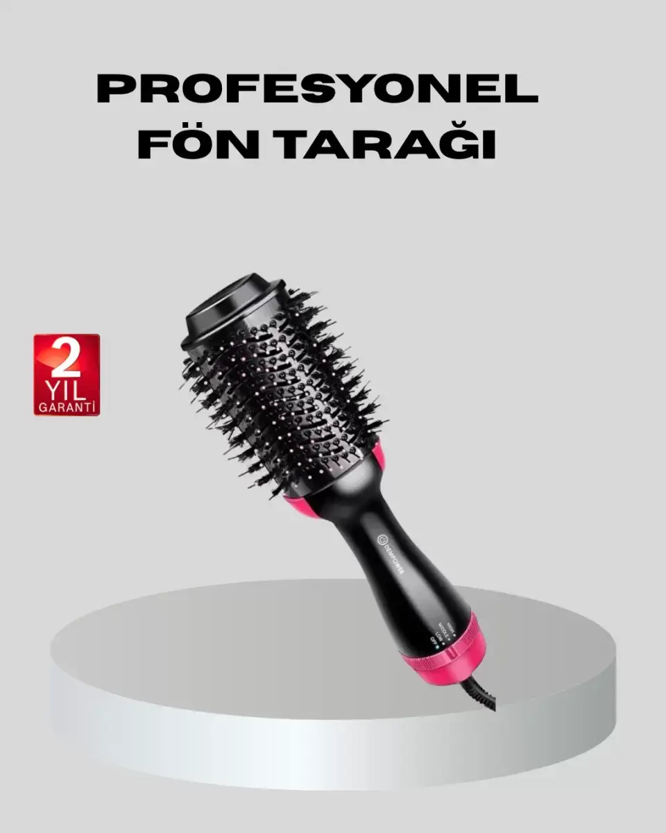 1200w Fön Tarağı – 3 Isı Ayarı, Negatif İyonlu, Hızlı Ve Pürüzsüz Sonuç