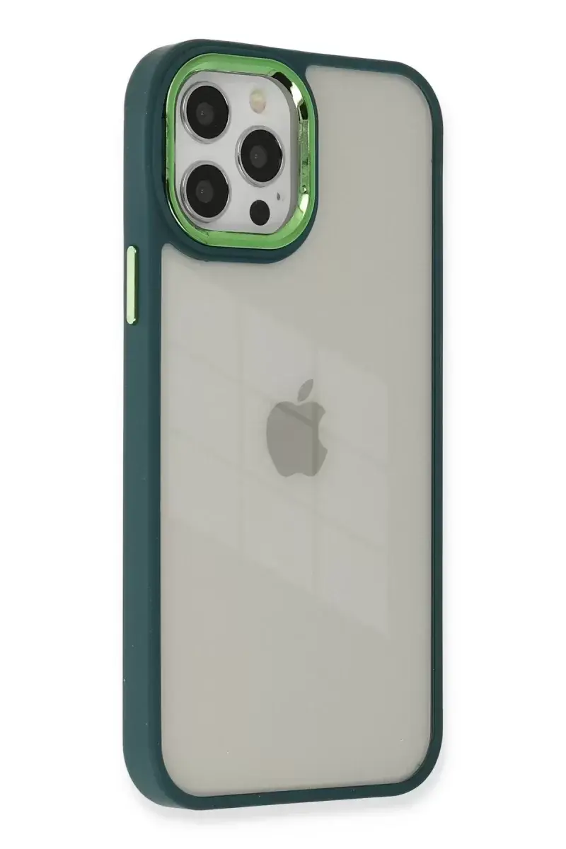 Newface İphone 12 Pro Max Kılıf Dora Kapak - Haki Yeşil