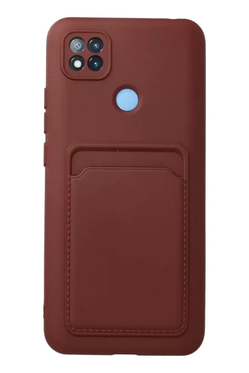 Newface Xiaomi Redmi 9c Kılıf Kelvin Kartvizitli Silikon - Bordo