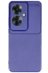 Newface Oppo Reno 11f Kılıf Auto Focus Karbon Kapak - Lacivert