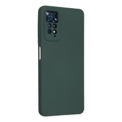 Xiaomi Redmi Note 11 Pro Kılıf Nano İçi Kadife Silikon - Koyu Yeşil