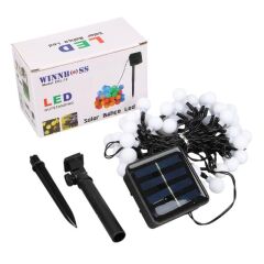 Winnboss Ekl-12 7 Metre 50 Top Ledli Renkli 8 Modlu Solar Panelli Dış Mekan Aydınlatma Led 5 Watt