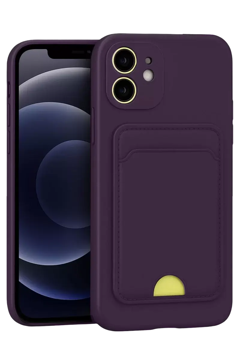 Newface İphone 11 Kılıf Kelvin Kartvizitli Silikon - Derin Mor