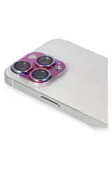 Newface Apple İphone 13 Pro Max Pers Alüminyum Kamera Lens - Rainbow