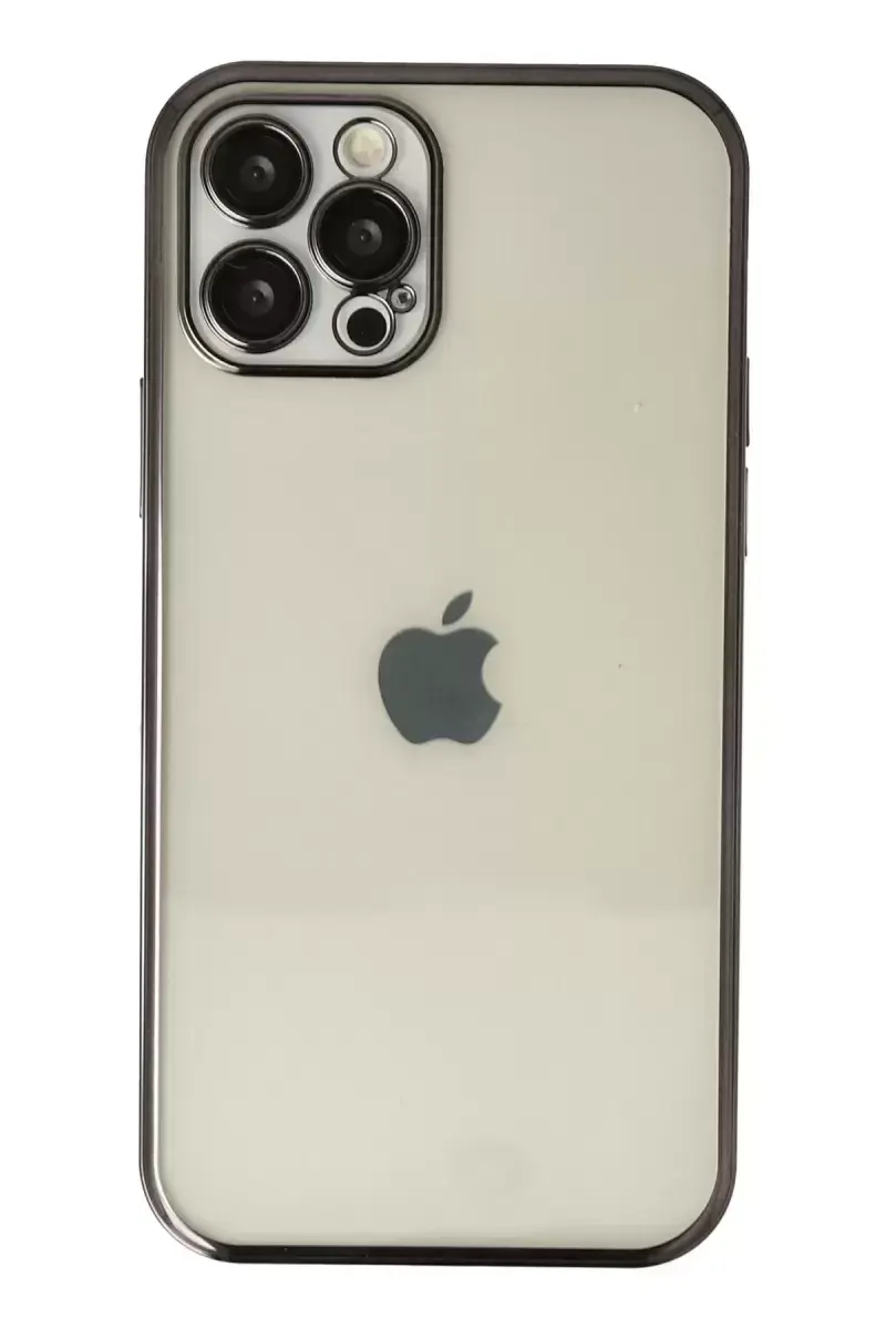 Newface İphone 12 Pro Max Kılıf Razer Lensli Silikon - Siyah