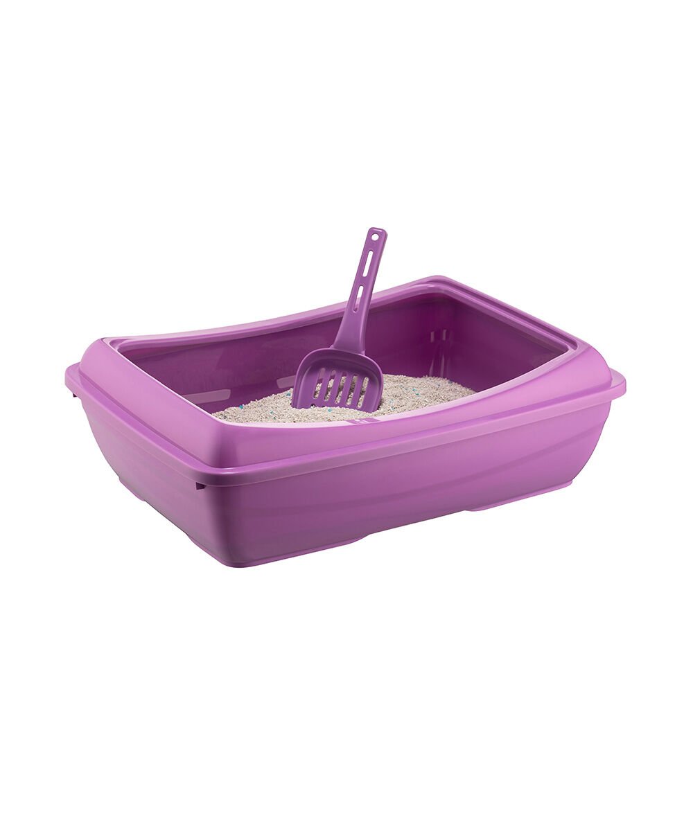 Eğimli Açık Kedi Tuvalet Kum Kabı 12*37*50 cm Karışık Renklerde