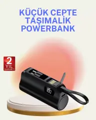 Dahili Konektörlü 20w Hızlı Şarj Mini Taşınabilir Powerbank
