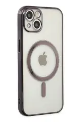 Newface İphone 14 Plus Kılıf Magneticsafe Lazer Silikon - Siyah