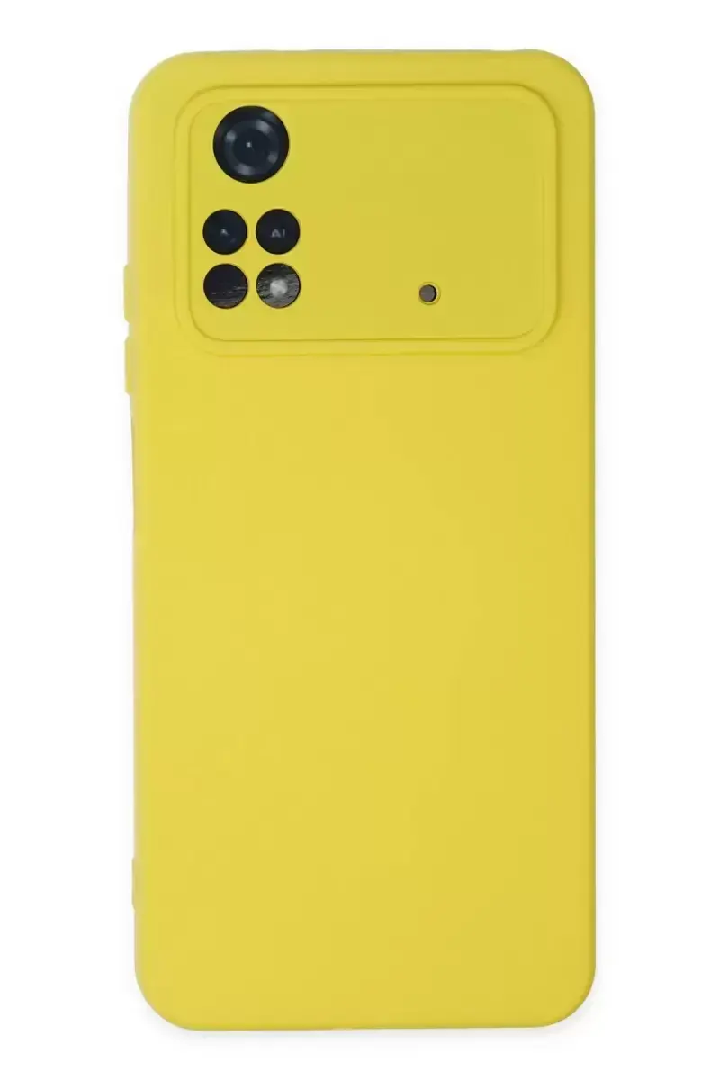 Newface Xiaomi Poco M4 Pro 4g Kılıf Nano İçi Kadife Silikon - Sarı