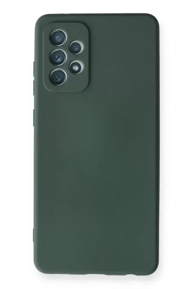 Newface Samsung Galaxy A72 Kılıf Nano İçi Kadife Silikon - Koyu Yeşil