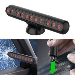 İmdat Çekiçli Kemer Kesicili Araç İçi Torpido Üstü Telefon Park Numaratörü Park Tel Siyah