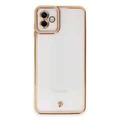 Samsung Galaxy A04 Kılıf Liva Lens Silikon - Rose