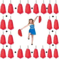 Kırmızı Gösteri Ponponları 12 Çift