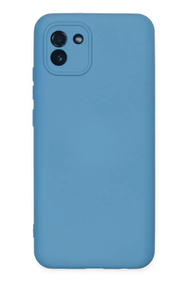 Newface Samsung Galaxy A03 Kılıf Nano İçi Kadife Silikon - Mavi