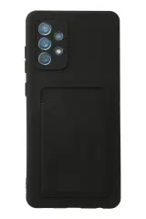 Newface Samsung Galaxy A72 Kılıf Kelvin Kartvizitli Silikon - Siyah