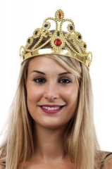 Taşlı Altın Renk Prenses Tacı Ve Kırmızı Kraliyet Prenses Asası