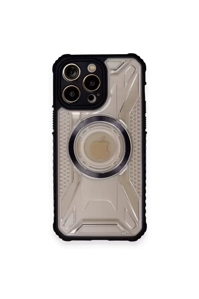 Newface İphone 12 Pro Max Kılıf Prag Magneticsafe Kapak - Siyah
