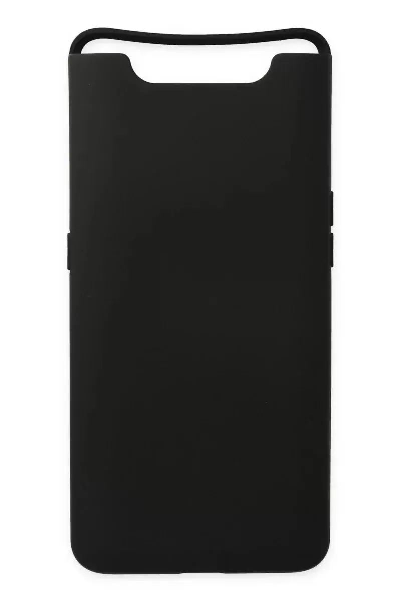Newface Samsung Galaxy A80 Kılıf Nano İçi Kadife Silikon - Siyah