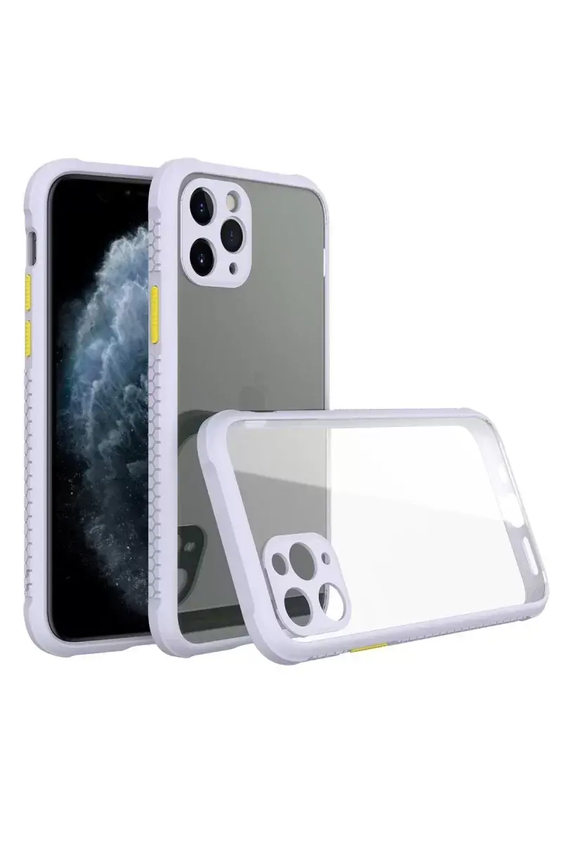 Newface İphone 11 Pro Kılıf Miami Şeffaf Silikon - Lila