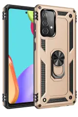Newface Samsung Galaxy A53 5g Kılıf Sofya Yüzüklü Silikon Kapak - Gold