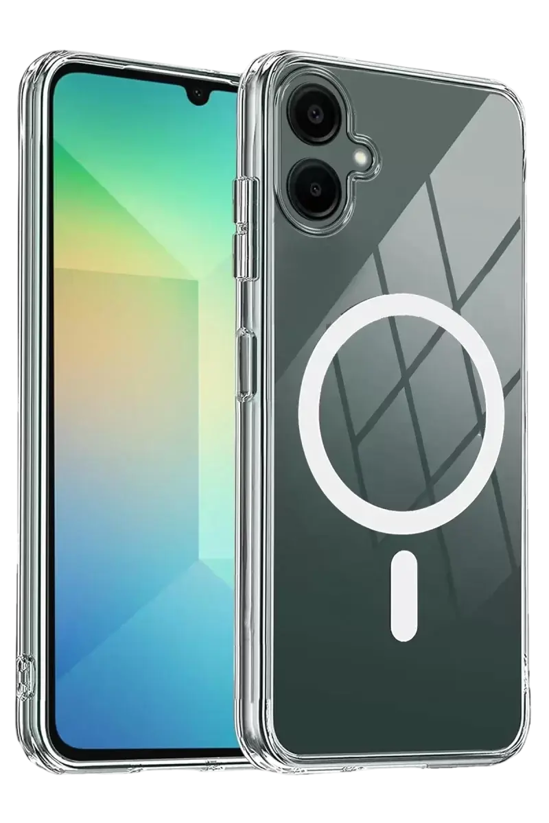 Newface Samsung Galaxy A06 Combo Sert Şeffaf Magsafe Kapak - Şeffaf