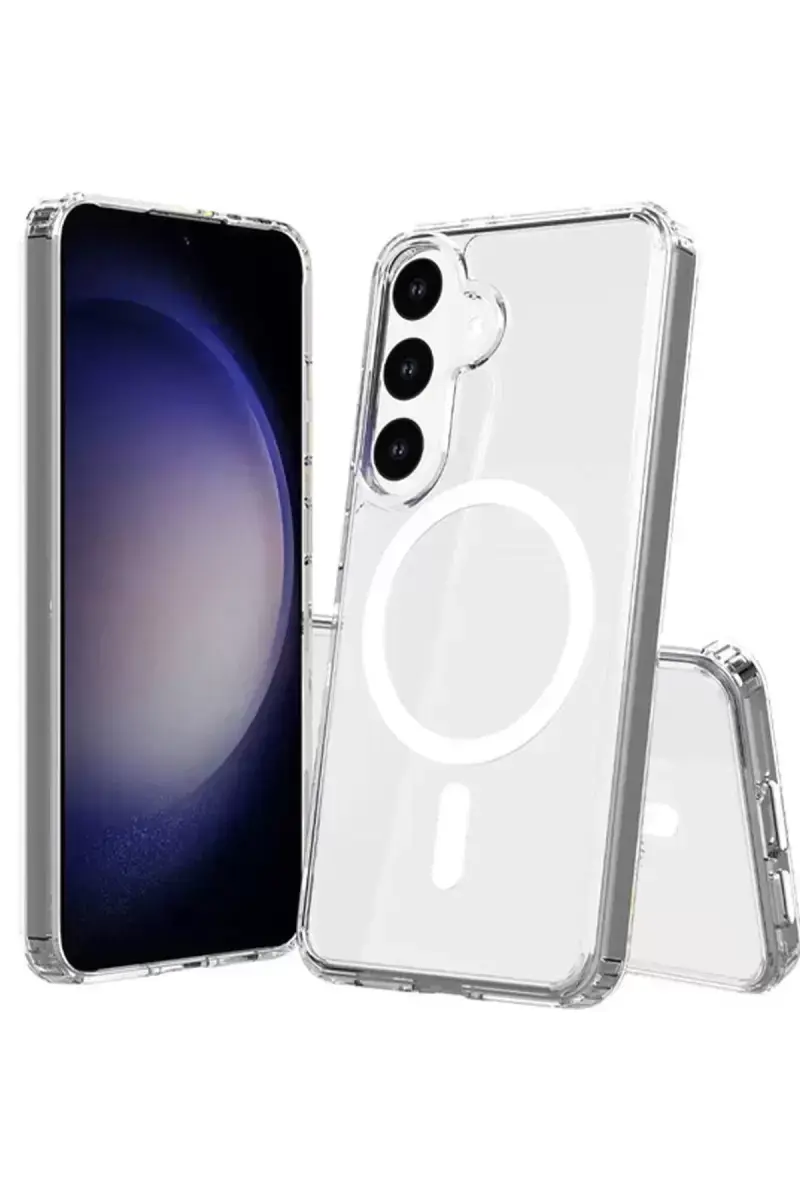 Newface Samsung Galaxy S24 Kılıf Magneticsafe Şeffaf Silikon - Şeffaf