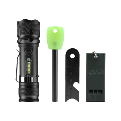 Fithome Usb El Feneri Magnezyum Çubuğu Düdük Acil Durum Aparatı Kamp Seti