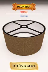 Tütün Kahve Lambader Başlığı 35 Cm Mega Boy