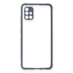 Samsung Galaxy A71 Kılıf Miami Şeffaf Silikon - Gri