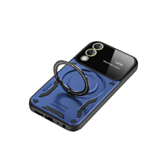 Samsung Galaxy S25 Edge Kılıf Joy Lens Standlı Kapak - Lacivert