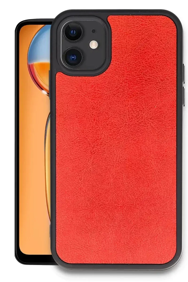 Newface İphone 11 Kılıf Aras Deri Kapak - Kırmızı