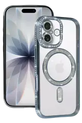 Newface Apple İphone 17 Joke Simli Magneticsafe Kılıf - Mavi