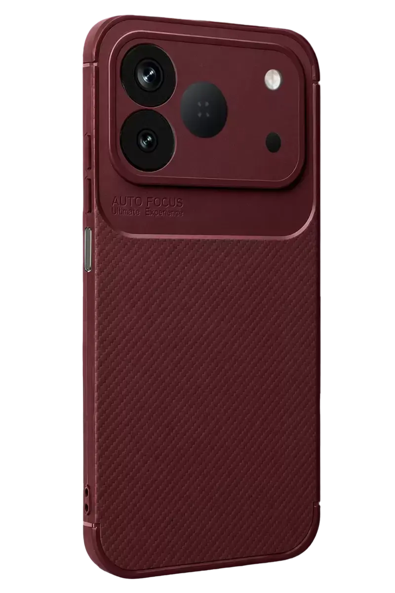 Newface Tecno Spark 50 4g Auto Focus Karbon Kapak - Bordo