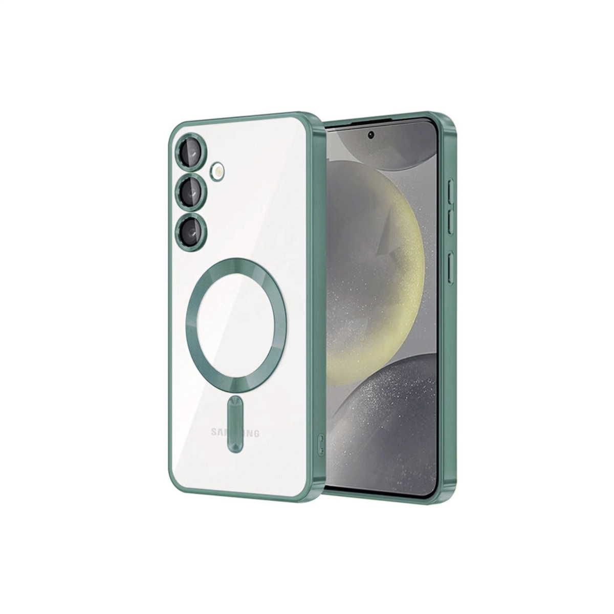 Samsung Galaxy S24 Kılıf Kross Magneticsafe Kapak - Koyu Yeşil