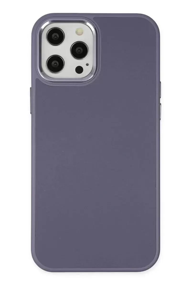 Newface Apple İphone 12 Pro Max Kılıf Asya Deri Silikon - Mor