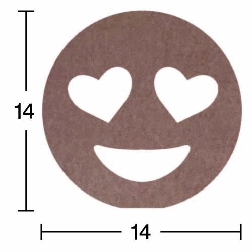 Ahşap Kalpli Emoji - 18mm - H84